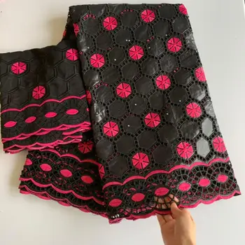 

fashion African Bazin Riche Lace Fabric New Design High Quality French Cottone Lace With Stone Guipure Lace Fabric foe Dress