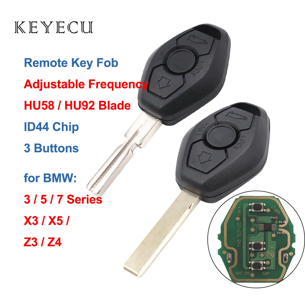Дистанционный ключ брелок Keyecu EWS с 3 кнопками и чипом ID44 ДЛЯ BMW 5 7 E38 E39 E46