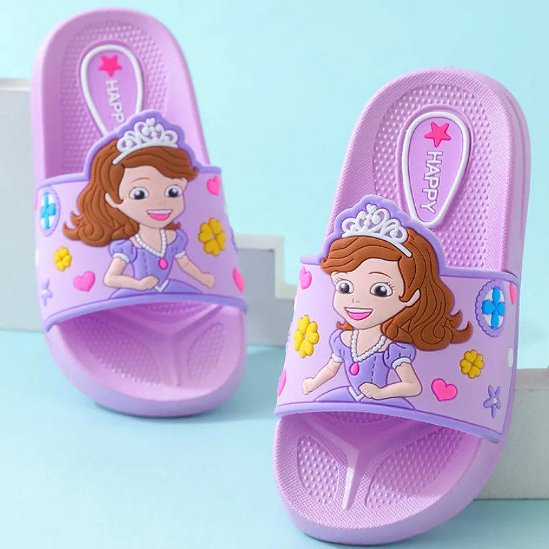 Zapatillas de verano para niños y niñas, zapatos de playa para bebés, pantuflas suaves para interiores, sandalias con dibujos animados