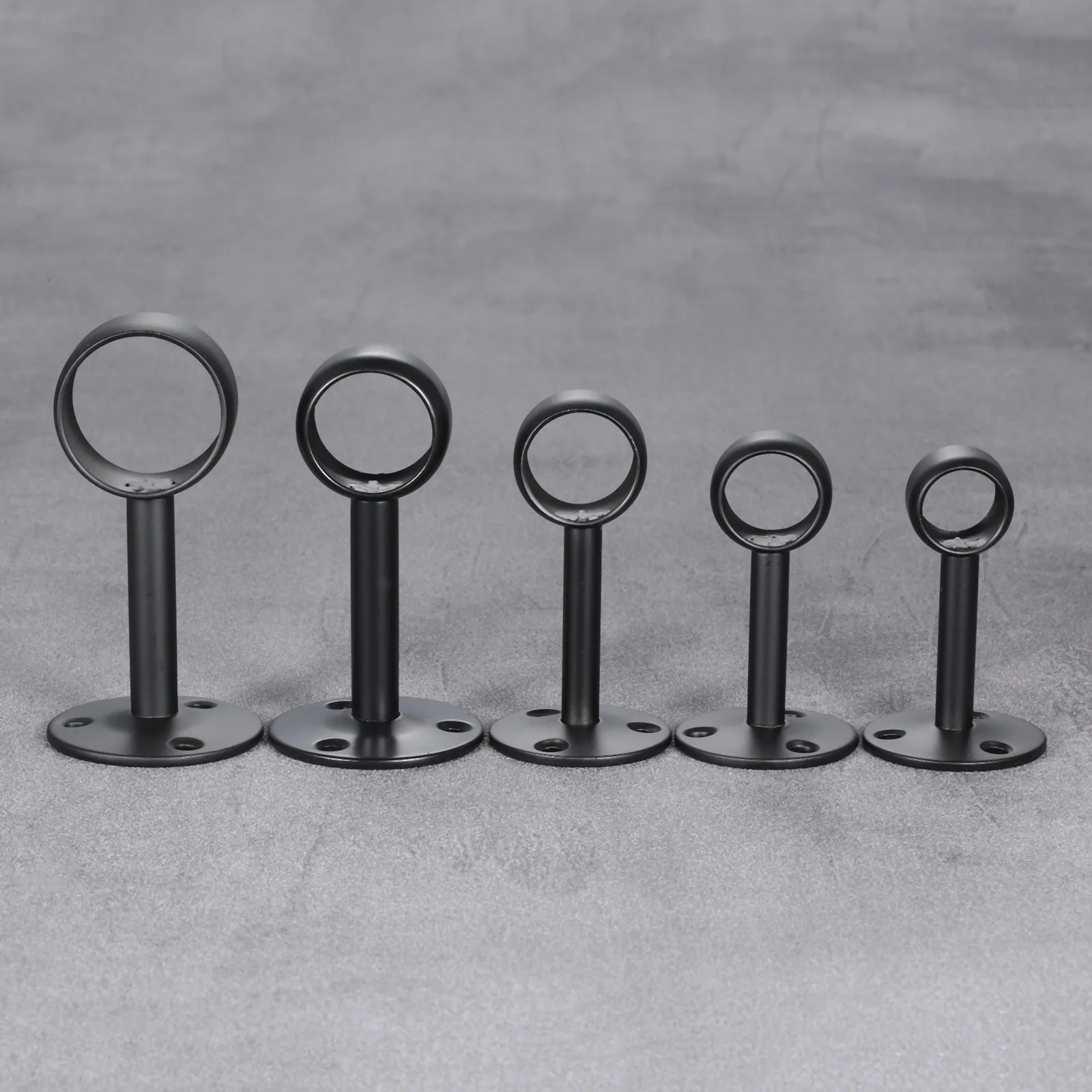 Description Picture 4 of item2Pcs Flange Rod Holders Curtain Rod Ceiling-Mount Bracket Stainless Steel Flange Rod Holder Closet Pole End Supports Socket