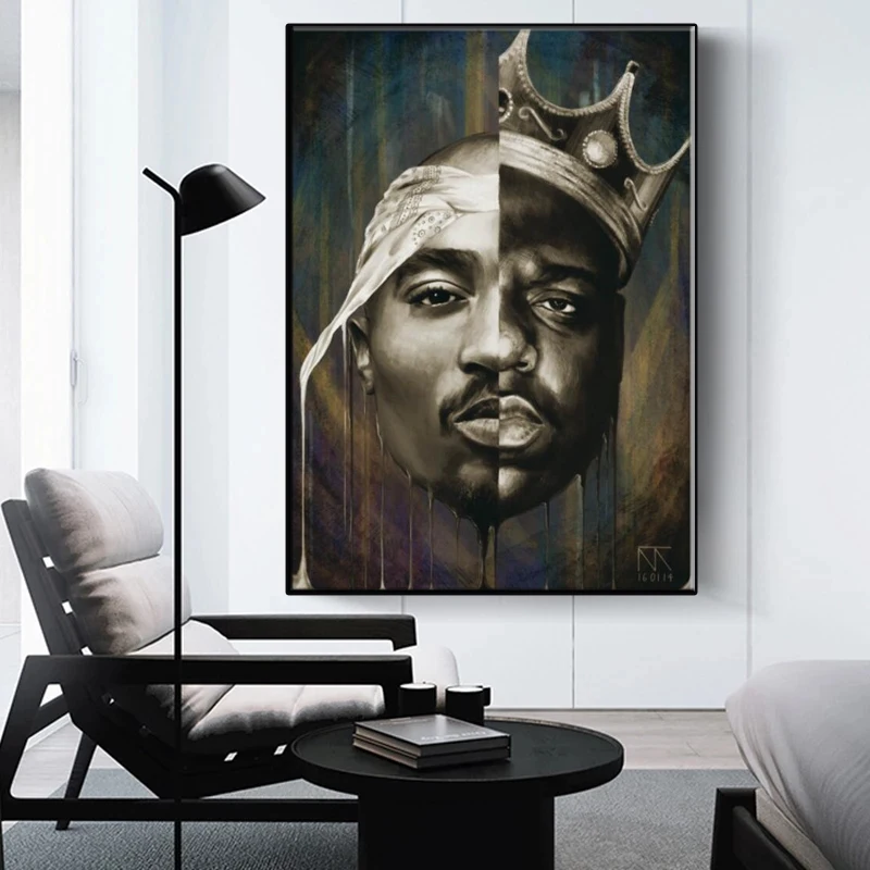 Портреты абстрактных Rappers 2PAC настенные плакаты и художественные принты Bigi and Parker