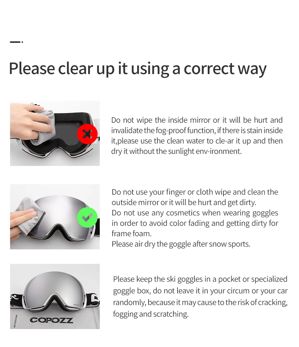 COPOZZ Ski Goggles Men Women UV400 Anti-fog Ski Eyewear Snow Glasses Adult Snowboard Goggle with Night Yellow Lens and Case Set
