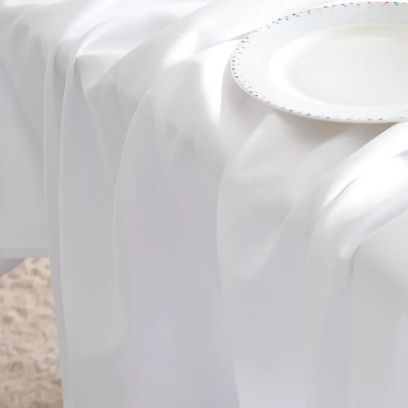 Белая хлопковая льняная ткань 150 см x 500 см квадратная скатерть скатерти для Свадебная вечеринка украшения отеля