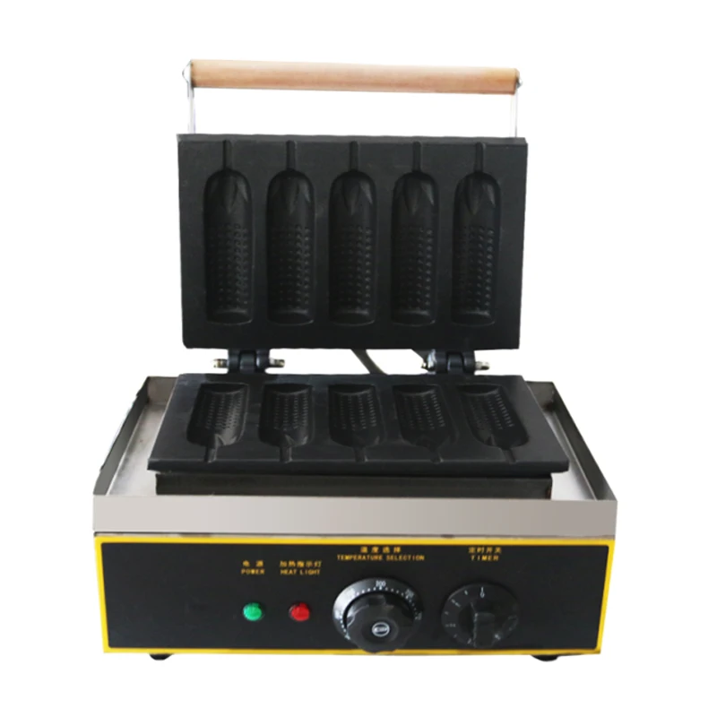 

Non Stick Stainless Steel Waffle Maker 5 Stick Hot Dog Waffle Machine
