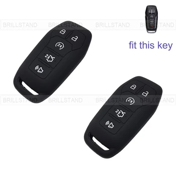 

2pcs 5 Button Silicone Car Remote Key Fob Silica Gel Holder Case Cover for Ford Series Black