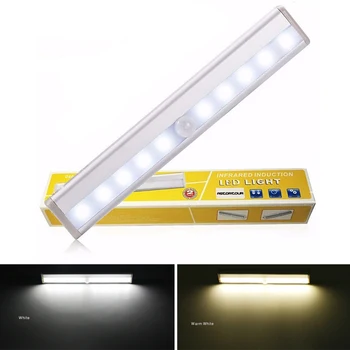 

LED Under Cabinet Light PIR Motion Sensor Battery Lamp 6/10 LEDs lighting for Wardrobe Cupboard Closet Kitchen led night light