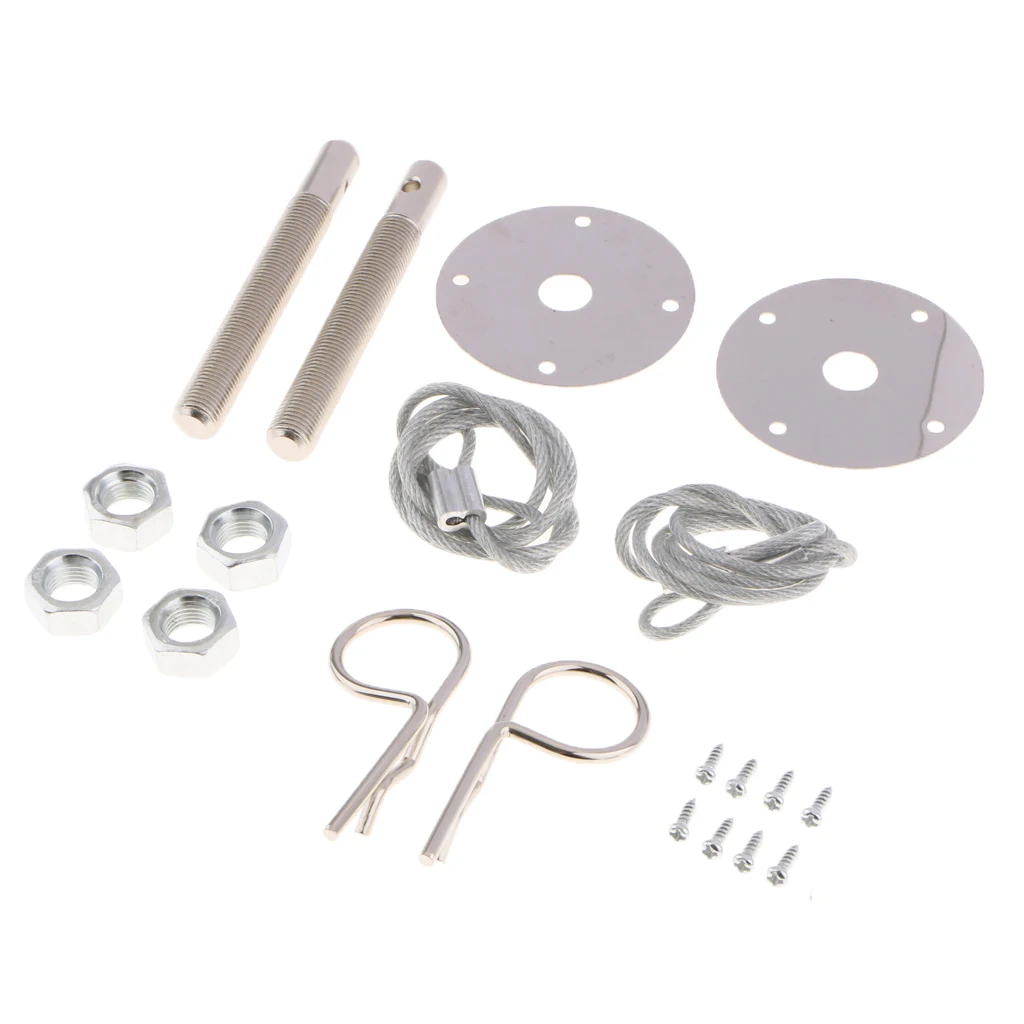 Universal Car Plus Flush Hood Latch Pin Kit Racing Auto Engine Locks Bonnet Locking Hood Kit