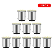 Clignotant de frein de voiture blanc 1157 BAY15D 22SMD, 10 pièces, lumière de stationnement automobile, ampoule arrière de secours, lumière de plaque d'immatriculation