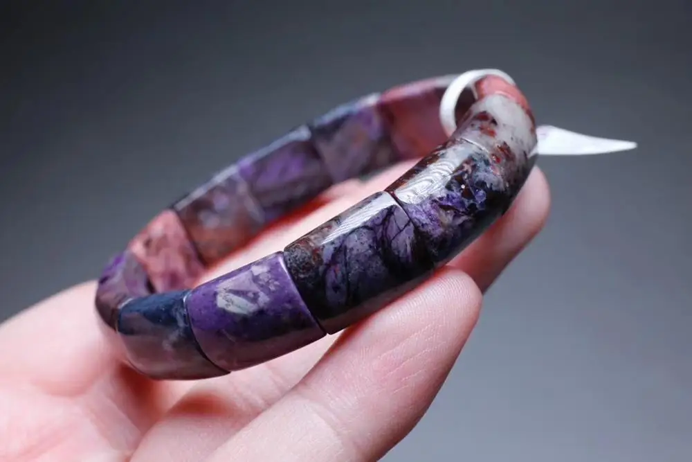 

Top Quality Natural Sugilite Purple Bracelet Bangle 16x12mm South Africa Rectangle Beads Bangle Stretch Women Female AAAAA