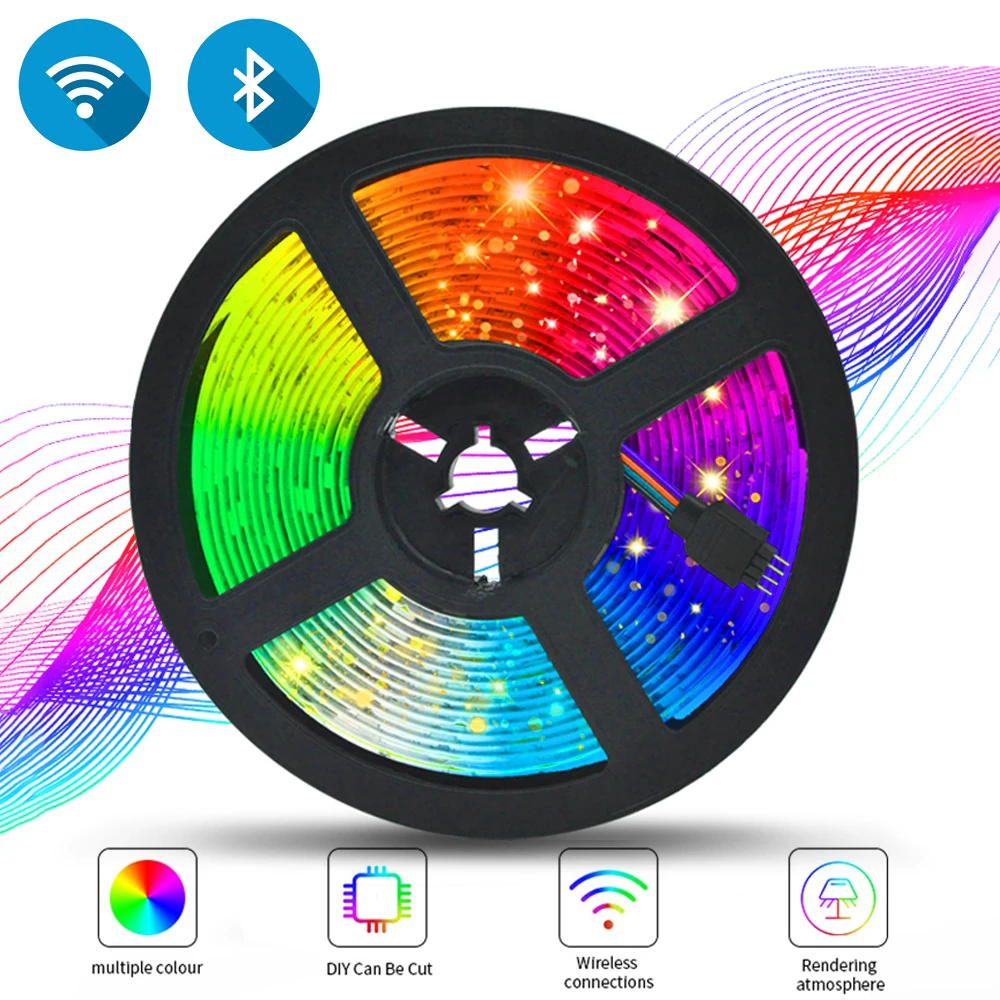 Светодиодный Bluetooth Iuces светодиодный RGB 5050 2835 водонепроницаемый гибкий светильник
