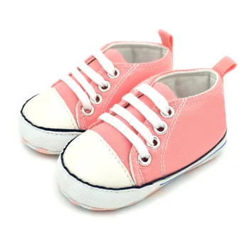 

Baby Toddler Canvas Sneakers Infant Lace up Flats Shoes Child Soft Soled Shoes