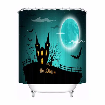 

Custom Halloween Forest SpiderBathroom Acceptable Shower Curtain Polyester Fabric Bathroom Curtain #180318-45-07