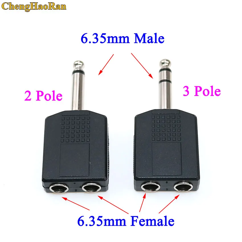 ChengHaoRan 1/" цепи 2pole подойдет как для повседневной носки, так переменного тока 3-полюсный стерео аудио гнездо переходник для мужчин и женщин 3,5 мм/6,35 мм двухъядерный процессор наушников микрофон Y сплиттер конвертер