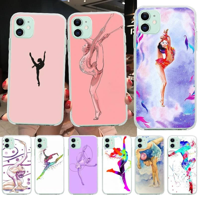 PENGHUWAN Love Gymnastics silhouette sports DIY Luxury Phone Case for iPhone 11 pro XS MAX 8 7 6 6S Plus X 5S SE XR cover iphone 7 plus case