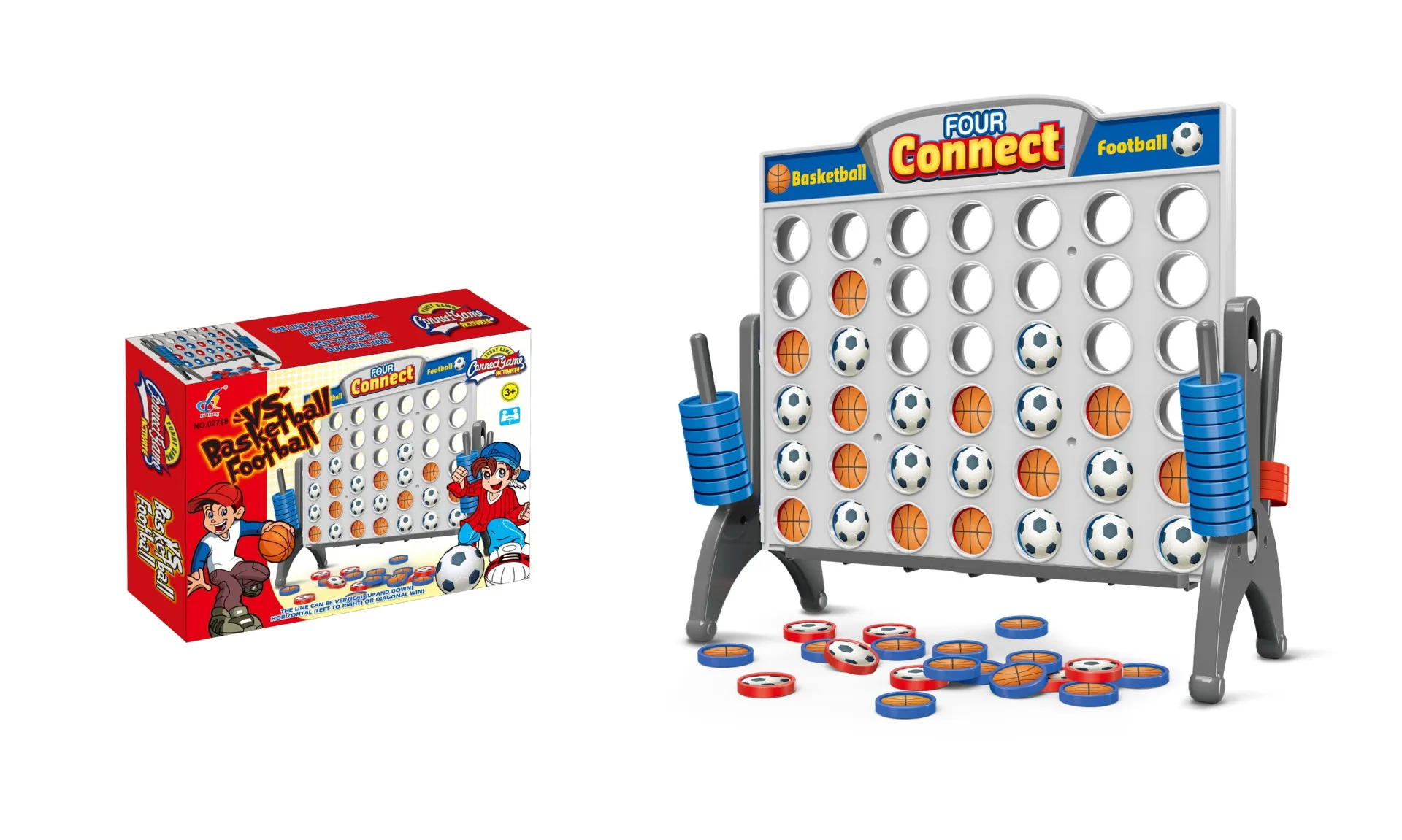 

Children'S Educational Toy Football Basketball Quarto Four in a Row Parent And Child Interactive Tabletop Game