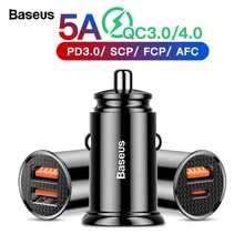 Baseus Quick Charge 4,0 3,0 USB Автомобильное зарядное устройство для iPhone Xiaomi huawei QC4.0 QC3.0 QC Auto type C PD быстрое автомобильное зарядное устройство для мобильного телефона
