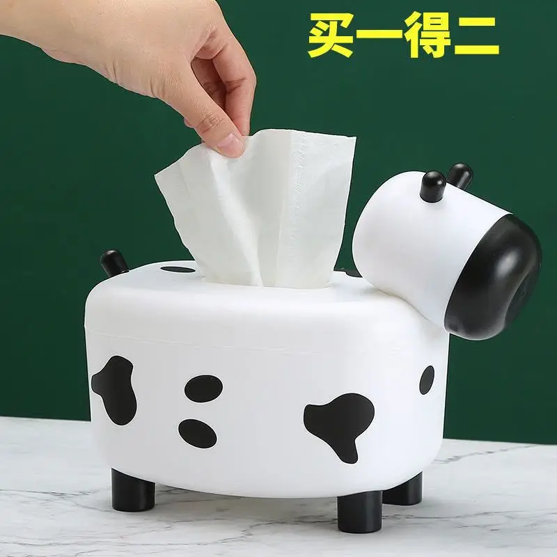 

Creative Cute Calf Tissue Box Living Room Bedroom Dining Room Coffee Table Pumping Paper Toothpick Box Multifunctional 2-In-1