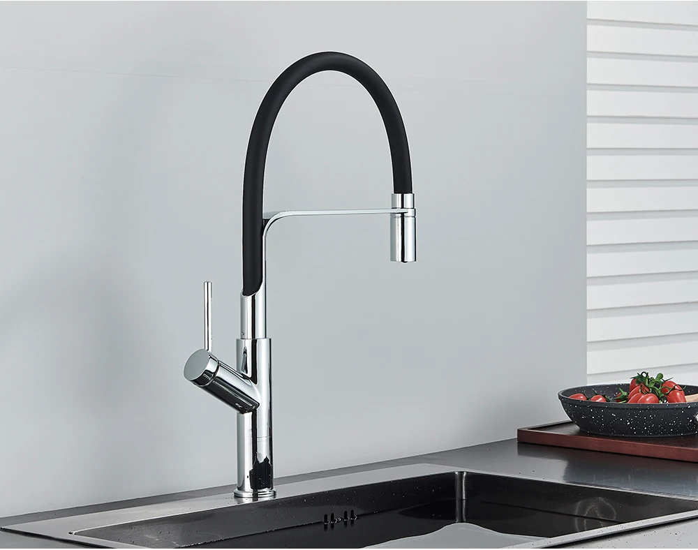 small kitchen sink Matte Black Kitchen Faucet Pull Down Sprayer Chrome Single Handle High Arc Copper Kitchen Sink Faucet Universal Pipe Mixer Tap new kitchen sink