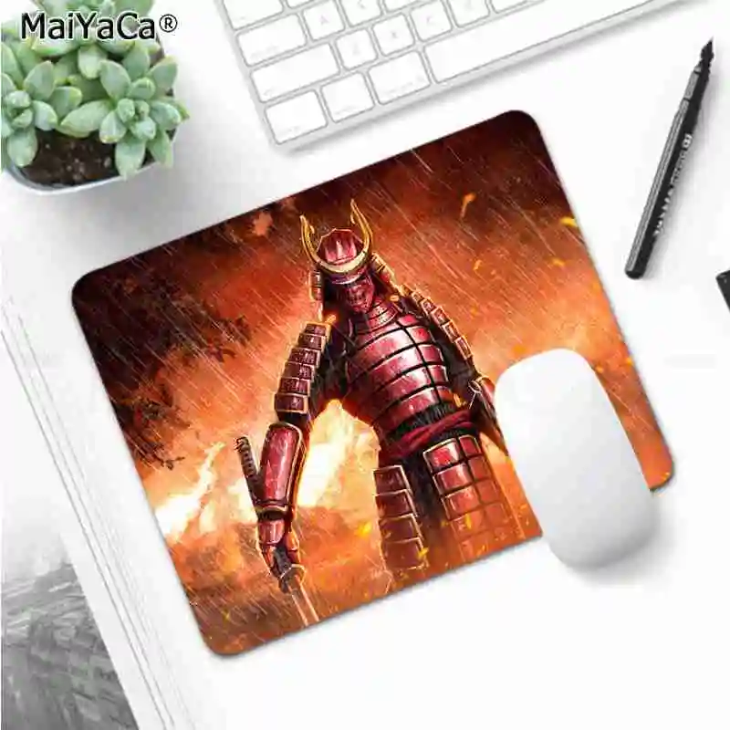 MaiYaCa Personalized Cool Fashion Samurai Mask 2 Laptop Computer Mousepad Smooth Writing Pad Desktops Mate gaming mouse pad - Цвет: No Lock Edge25x29cm