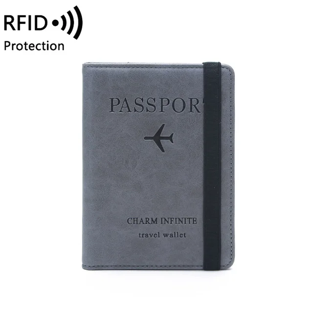 Women Men RFID Vintage Business Passport Covers Holder Multi-Function ID Bank Card PU Leather Wallet Case Travel Accessories 6