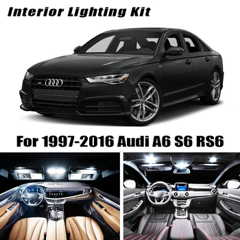 

Pure White Car LED Light for 1997-2016 Audi A6 S6 RS6 C5 C6 C7 Sedan Avant Canbus Auto Interior Light Kit Dome Map Lights Bulbs