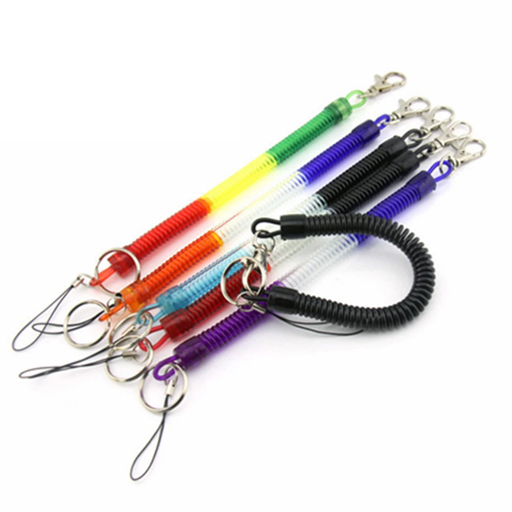 Fashion Colorful Flexible Fishing Elastic Ring Keychain, Lobster Clasp
