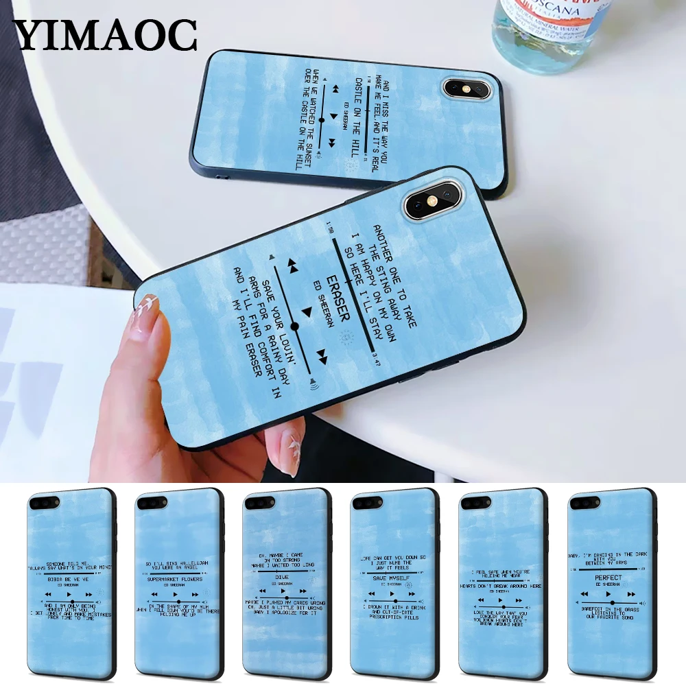 

Ed Sheeran Lyrics Pictures Diy Silicone Case for iPhone 5 5S 6 6S Plus 7 8 X XS Max XR