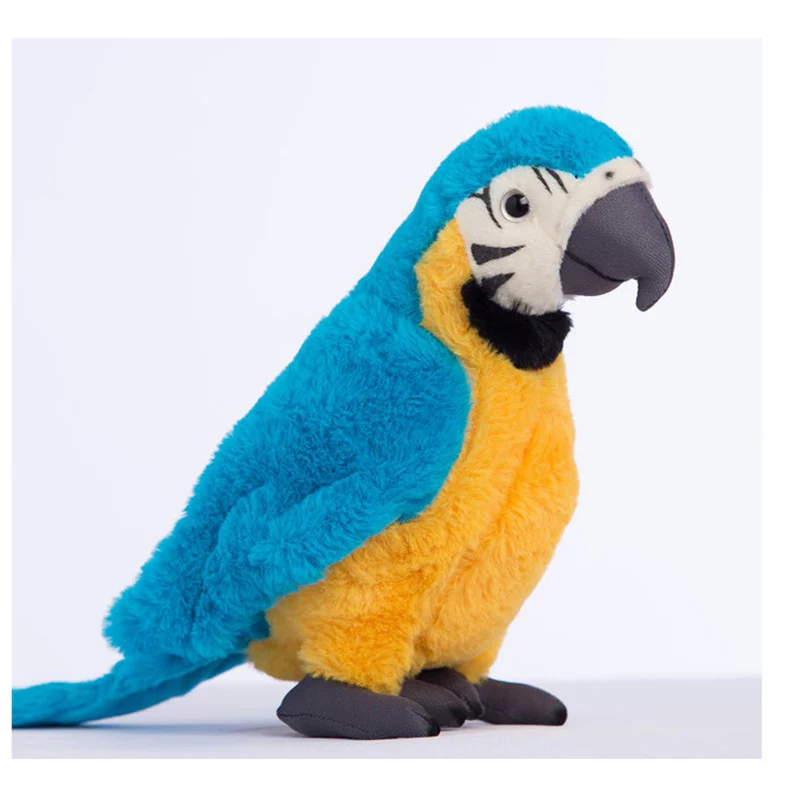Милый Попугай плюшевая кукла игрушка мультфильм животное настоящая жизнь попугай мягкие украшения куклы игрушки для детей день рождения - Цвет: Blue