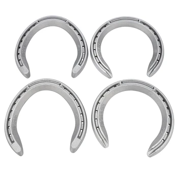 

4Pcs Horse Equipment Aluminum Alloy Horseshoes 2 Front + 2 Rear Farrier Tools for Tournament Play