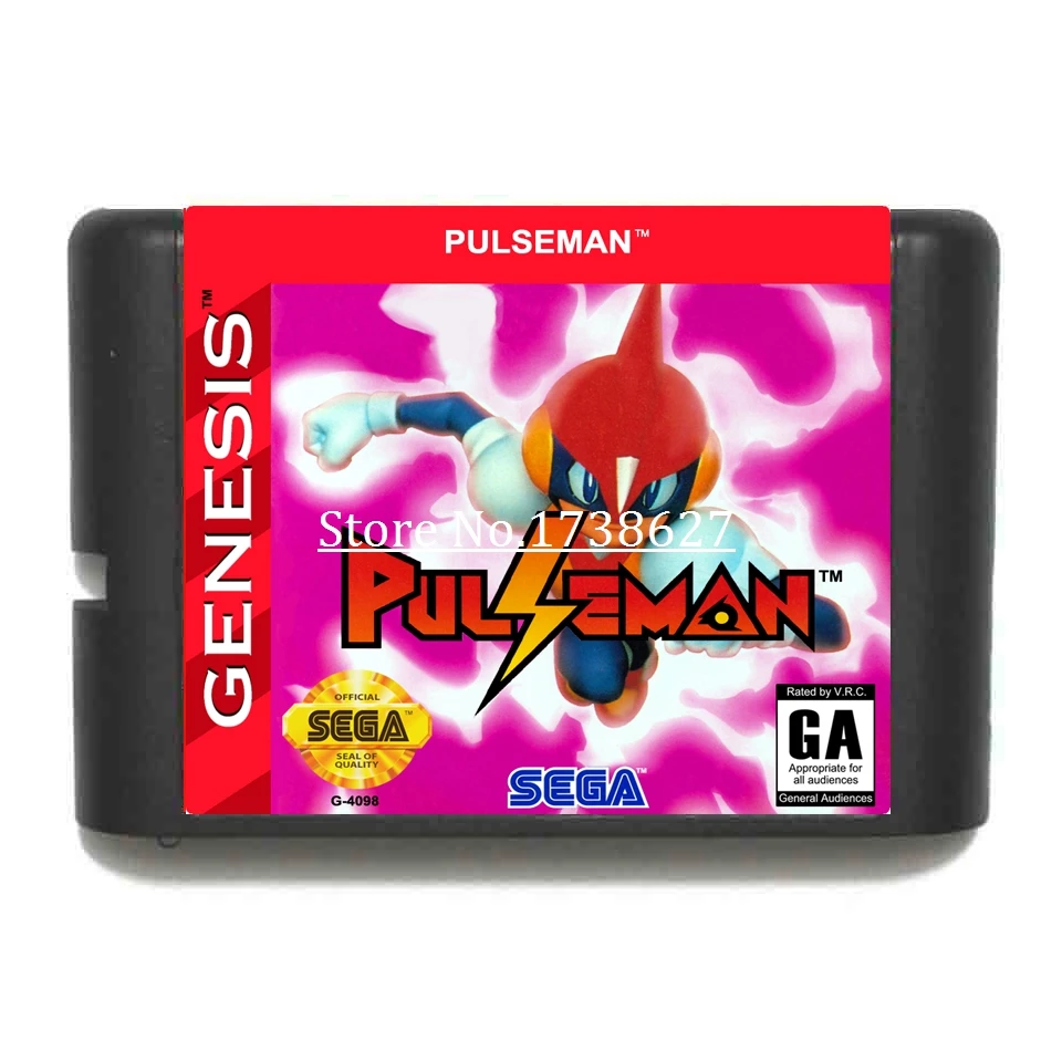 Игровой картридж Pulseman 16 bit для игровых консолей sega MegaDrive& Genesis