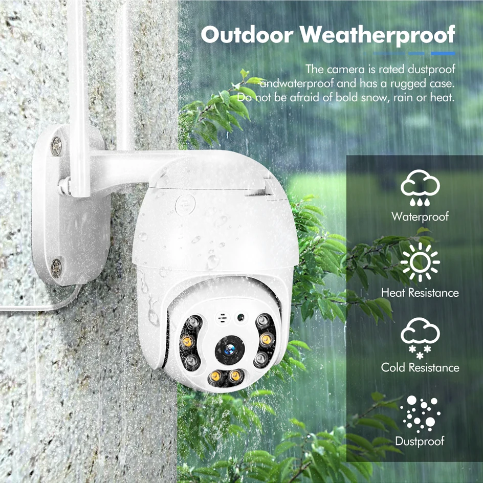 

HD 2MP PTZ Outdoor Dome Security Wifi Home Camera Night Vision Smart Alerts Two Way Audio