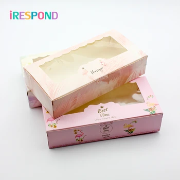 

10PCS 27x13.5x6cm Gift Box Packaging Large Unicorn Wedding Candy Box Flamingo Rose Paper Boxes Window Party Favors Decoracion