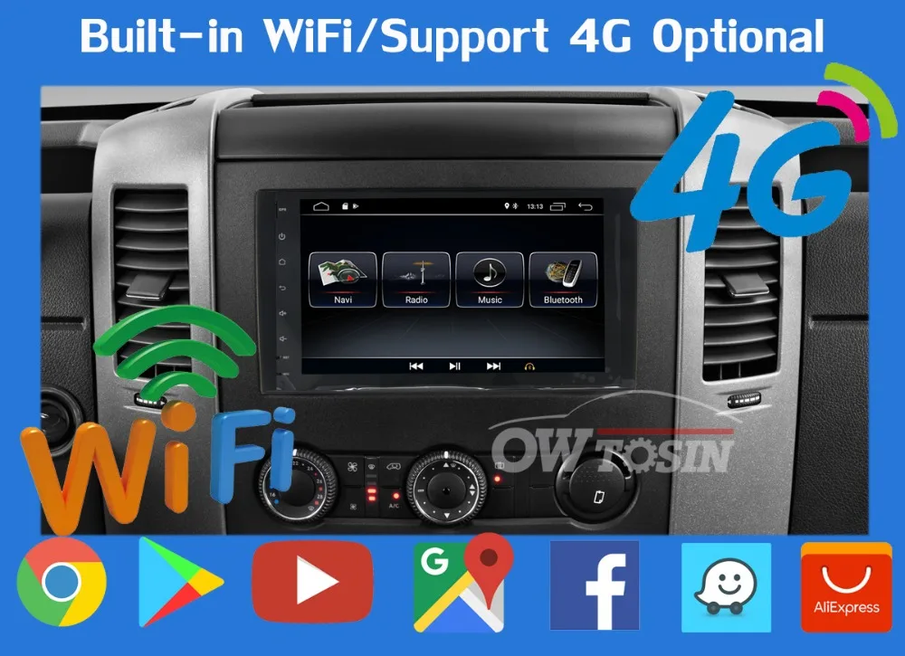Discount 9" Android 9.0 Car Multimedia PX6 4GB+64GB GPS Radio Player For Mercedes Benz Sprinter W169 W245 W906 B200 Vito Viano W469 W639 18