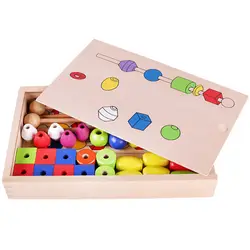 Монтессори дети шесть цветов От 1 до 3 лет интеллект развивающие игрушки три тела проблема бисерный браслет коробка для четок Mainl