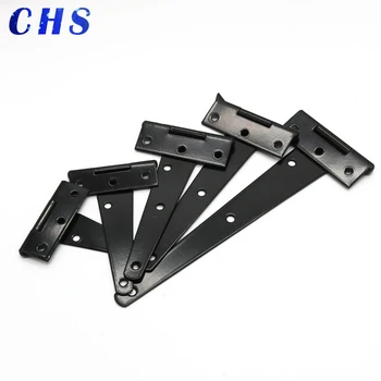 

1 Pc 3/4/5/6/8 inch Black Paint T Shape Triangle Hinge Cabinet Shed Wooden Door Gate Hinges Hardware
