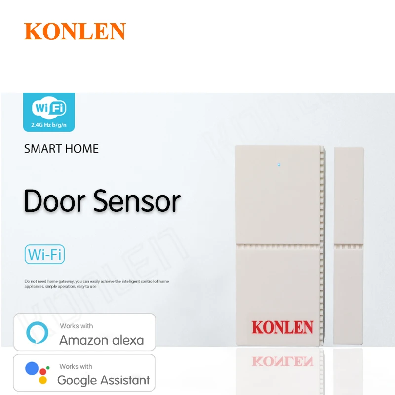 KONLEN Tuya wifi магнитный датчик двери контакт окно открытая сигнализация детектор умный жизни приложение оповещения Домашняя безопасность Google Alexa поддержка
