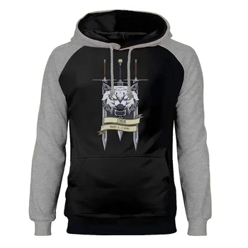 

Game of Thrones Wolf Hoodies Men House Stark Raglan Hooded Sweatshirt Winter Autumn A Song of Ice and Fire Winterfell Sportswear