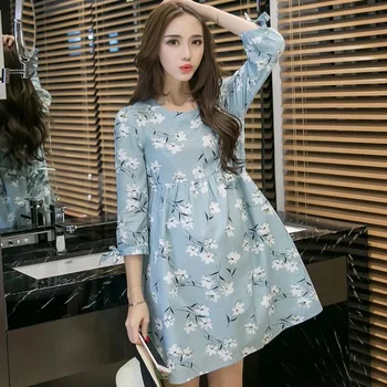 

Afei Tony Pregnant Women Print Dress Maternity O-necks Fashion Nursing Breastfeeding Dresses For Pregnancy Dress Vestidos