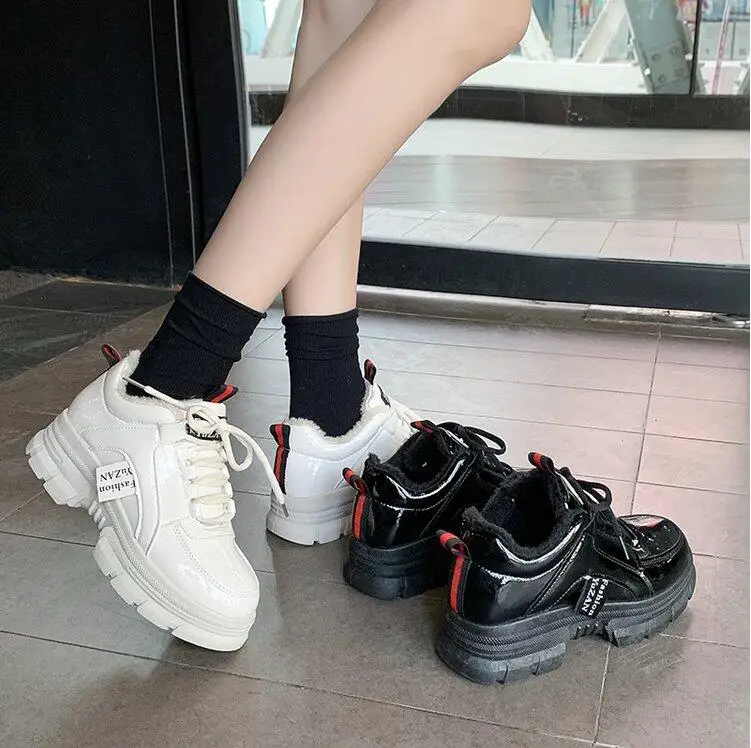 Mhysa Autumn Shoes Woman Sneakers Lace Up Women Leather shoes Flats Vulcanized Shoes Comfort Winter Women's Footwear L1092