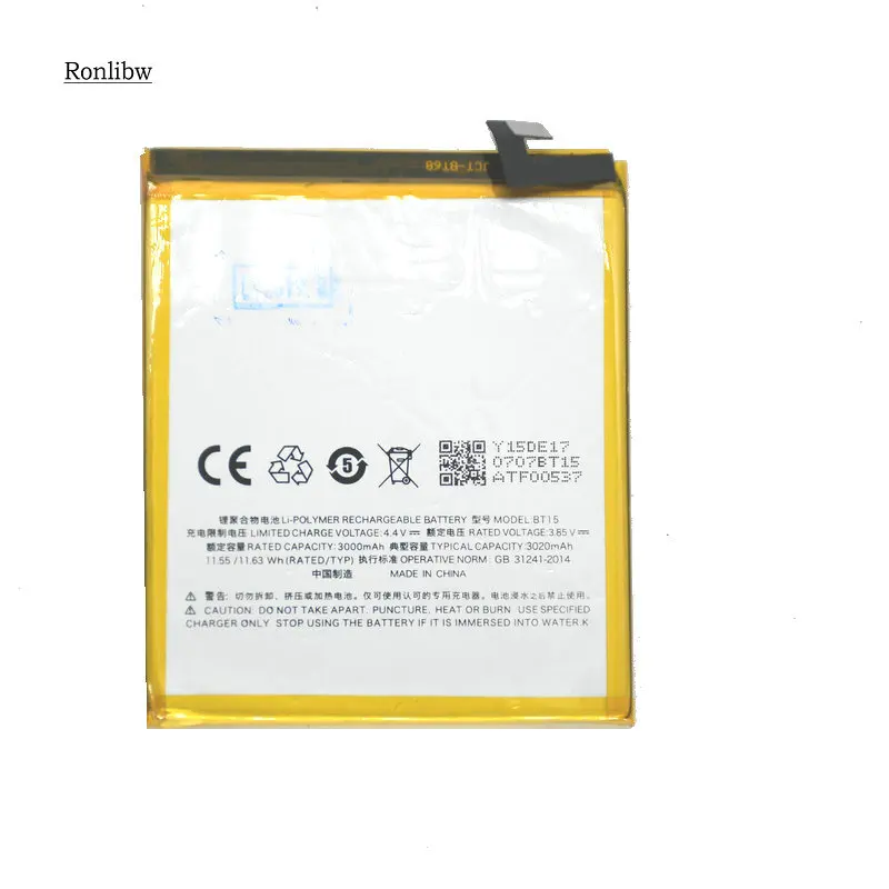 Ronlibw 3020mAh BT15 Замена батареи для M3S батареи с номером отслеживания