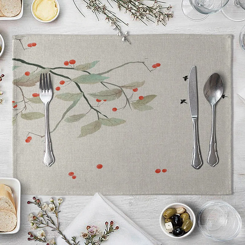 

Plum Blossom Placemats Flower Individuales Placemat For Dining Table Coaster Plum Blossom Home Decor Modern Mat Pad