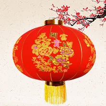 Специальное предложение поставка стиль флокированная ткань фонарь украшение для празника весны красный фонарь Цветущая богатый фонарь
