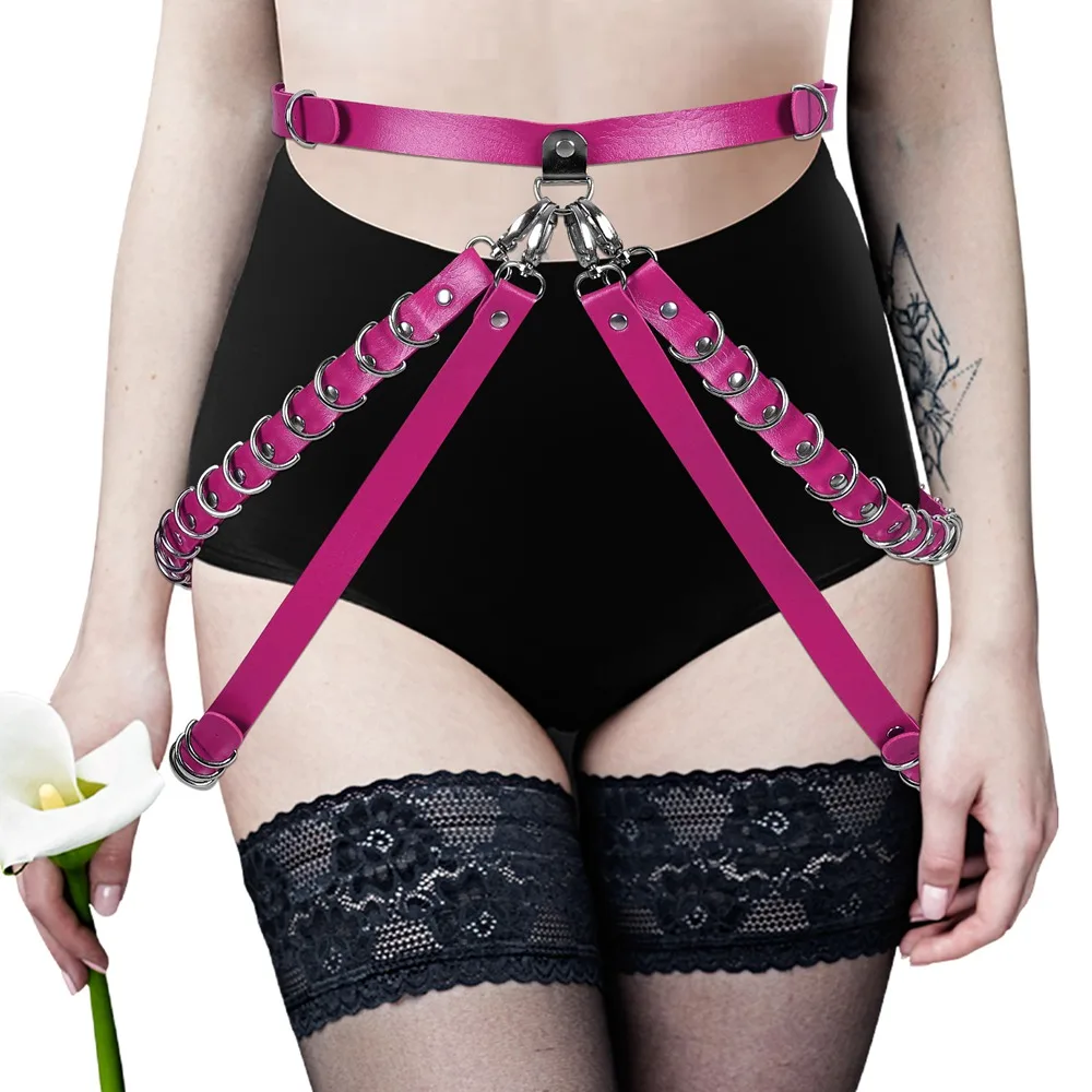 

Punk Goth Leather Accessories Female Harness Fashion Sword Belt Bondage Sexy Lingerie Dance Festival Clubwear Garters Stocking