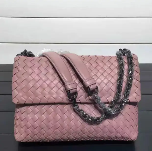 

KAYUAN sheepskin woven crossbody cover bags messenger bags genuine leather chain shoulder bags women fashion design 090603