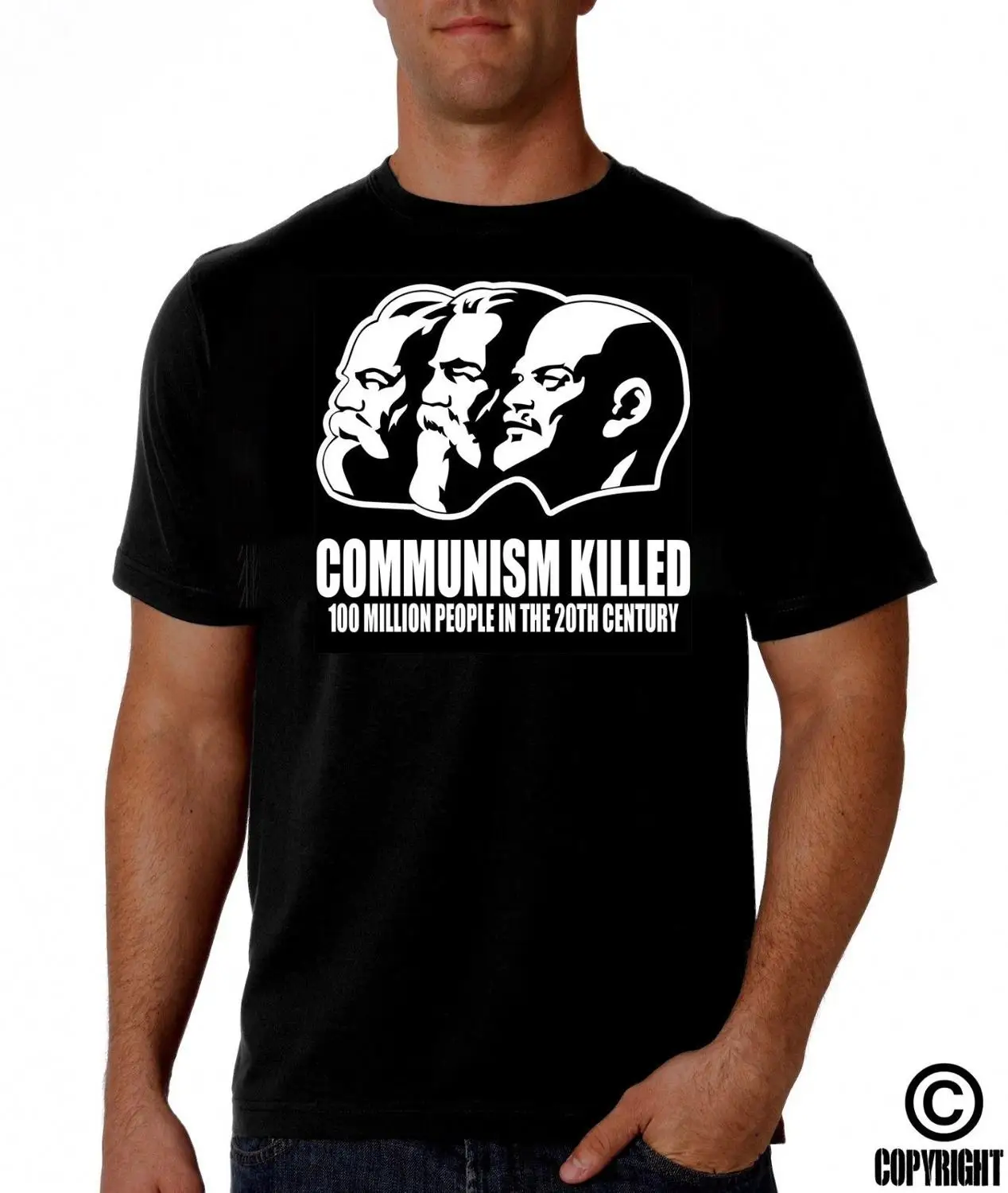 Коммунизм Killed Marx антикоммунистический мага канон футболка Повседневная мужская