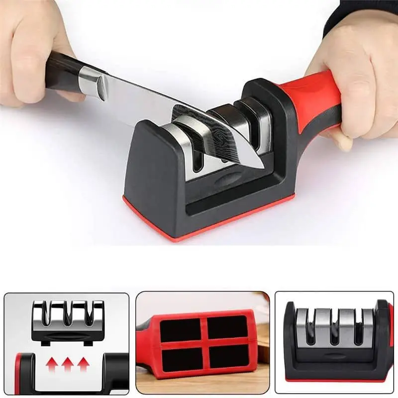

Kitchen Multi-Function Sharpener Professional Knife Sharpener Diamond Quick Professional 3 Stages Sharpener Knife Sharpener