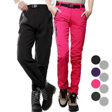 Уличные брюки женские облегающие Мягкие флисовые износостойкие горные альпинистские водонепроницаемые теплые лыжные брюки