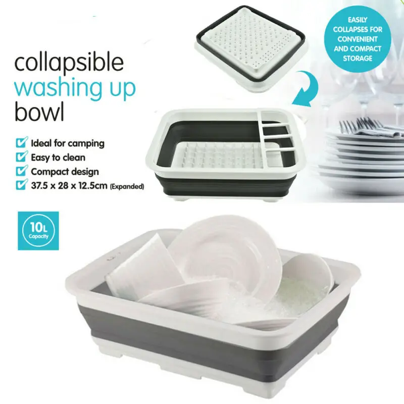 4-IN-1 Multifunction Kitchen Collapsible Dish Drainer Rack Folding Bowl Drain Rack Tableware Holder Fruit Basket Organizer - Image 5