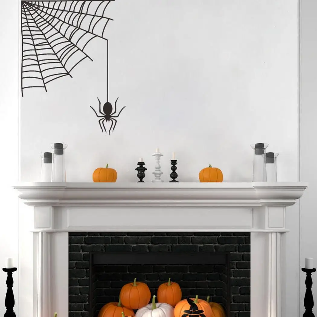 

Halloween Creative Scary Black PVC Waterproof Home Removable Spider Web Waterproof, Wall Sticker