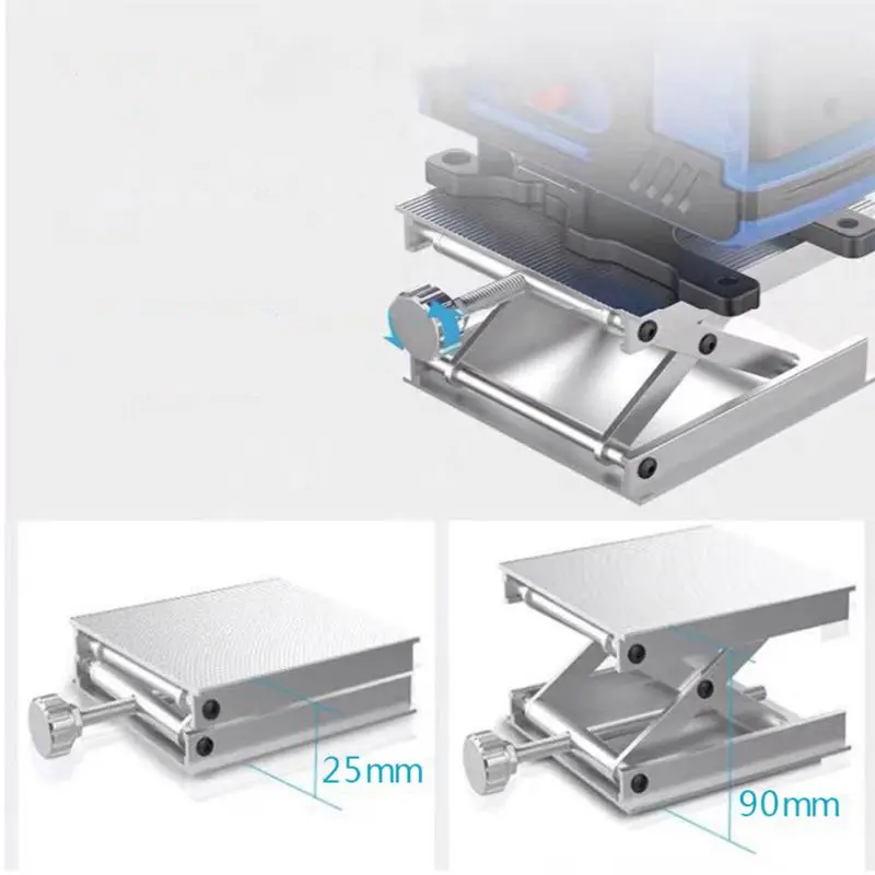 Stainless Steel Adjustable Lift Table Woodworking Engraving Lab Lifting Stand Rack Lift Platform